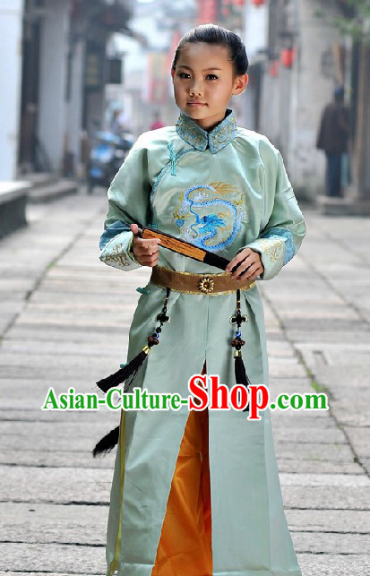 Ancient Chinese Embroidered Dragon Prince Costume for Boys