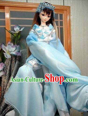 Ancient Chinese BJD Cosplay Talented Dancer Costumes and Hair Accessories for Women