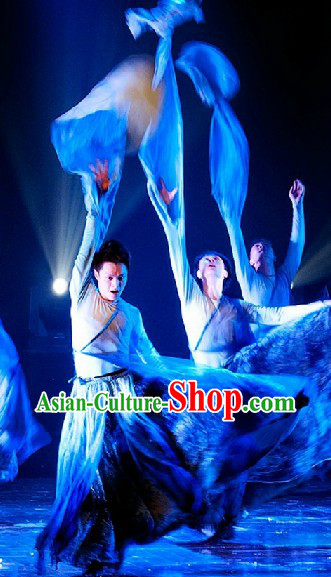Long Water Sleeves Chinese Classical Dance Costumes Complete Set for Men