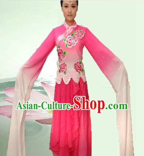 Long Water Sleeves Colour Change Dance Costumes for Women