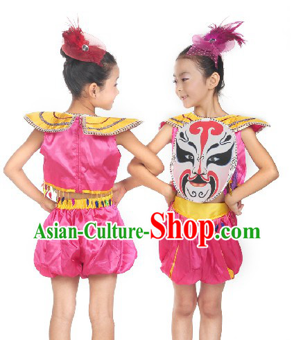 Beijing Opera Mask Stage Performance Dance Costumes for Little Girls