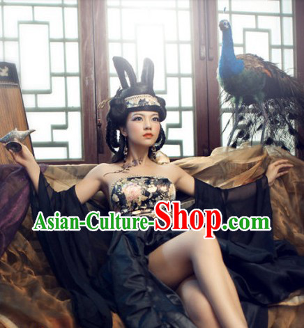 Ancient Chinese Sexy Female Costumes Accessories and Headdress Complete Set