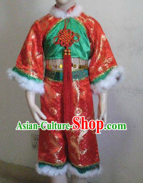 Chinese New Year Celebration Dance Costumes Complete Set for Kids