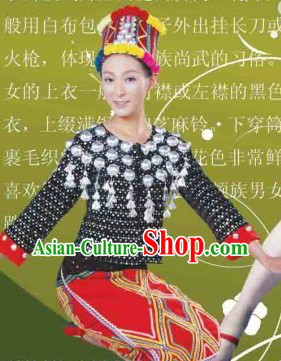 China Jingpo Clothing and Hat Complete Set for Women
