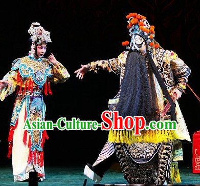 Farewell to My Concubine Beijing Opera Costumes 2 Complete Sets for Men and Women