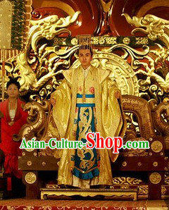 Ancient Chinese Emperor Costume and Hat for Men
