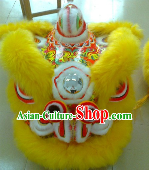 Yellow Laser Festival and Opening Handmade Fut San Lion Dance Equipment Complete Set