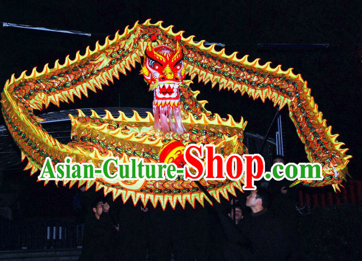 Professional Competition Luminous Dragon Dance Costume Complete Set for 7-8 Adults