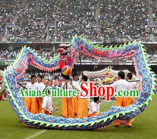 Supreme Competition and Parade Blue Dragon Dance Costume Complete Set for Men