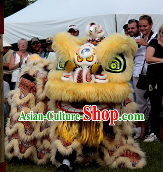 Business Ceremony Opening Southern Hoksan Lion Dance Head and Costume Complete Set