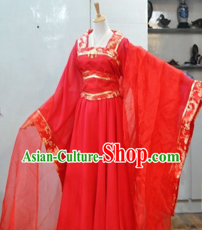 Ancient Chinese Classic Red Wedding Dress for Women
