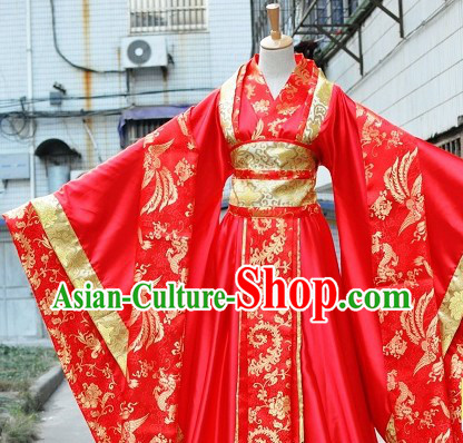 Traditional Chinese Phoenix Red Wedding Dress for Brides