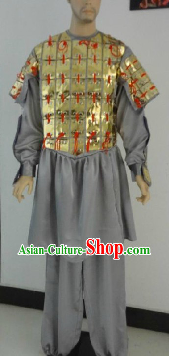 Qin Dynasty Chinese Bing Ma Yong Terra Cotta Warrior Costume for Men
