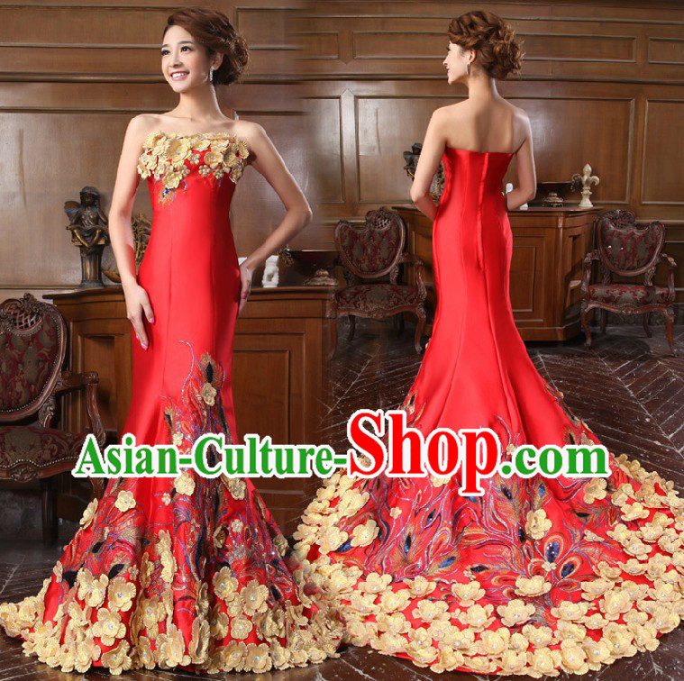 Stunning Chinese Red Bridal Wedding Dress