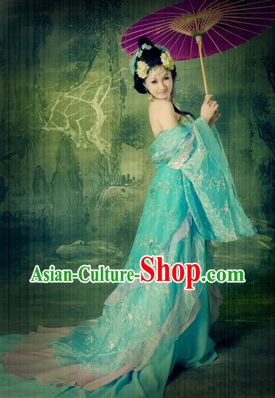 Ancient Chinese Butterfly Long Tail Han Fu Clothing Complete Set
