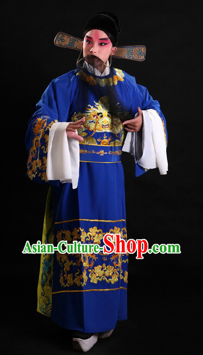 Traditional China Peking Opera Official Costume and Hat for Men