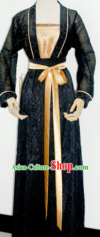 Ancient Chinese Black Han Fu Clothing for Women