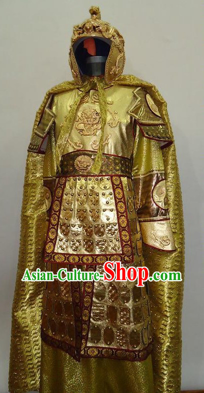 Curse of the Golden Flower Prince Dragon Armor Costumes and Helmet for Men