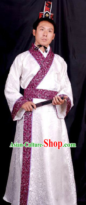Ancient Chinese Han Dynasty Clothing and Hat for Men