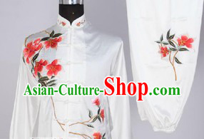 Traditional Chinese Embroidered Flower Martial Arts Outfits