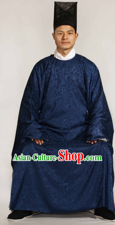 Ancient Chinese Ming Dynasty Clothing and Hat Complete Set for Men