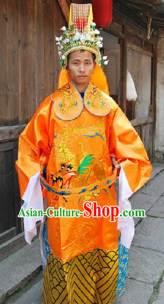 Ancient Chinese Legend Jade Emperor Costume and Crown for Men