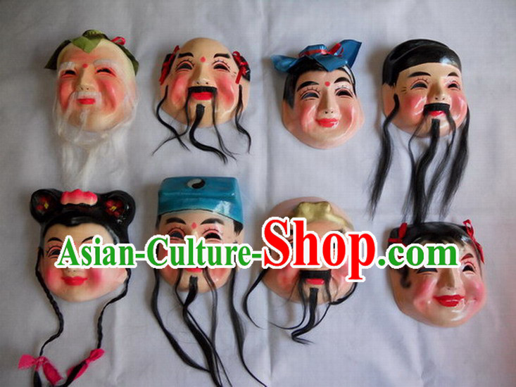 Ancient Chinese Legend Eight Immortals Laughing Masks for Performance and Parade