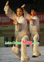 Grey Kung Fu Competition and Practice Costume for Women