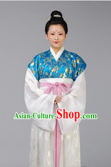 Blue Ancient Chinese Tang Dynasty Clothing for Women