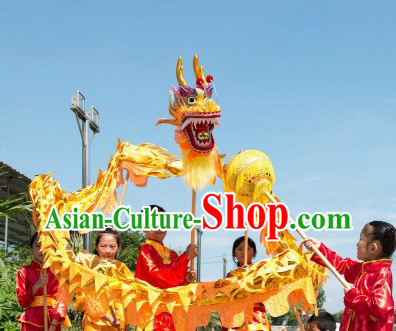 Shinning Grand Opening and Celebration Golden Dragon Dance Costumes for Five or Six Kids