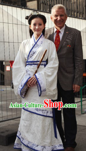 Worldwide Free Shipping Ancient White Imperial Princess Clothing Costume