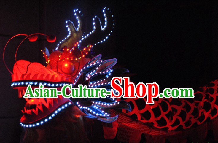 LED Lights Luminous Dragon Dance Prop Costumes for 9-10 Adults