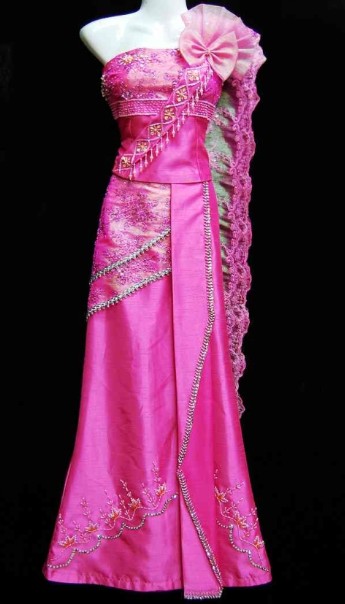 Traditional Asian Thailand One Shoulder Attires for Women