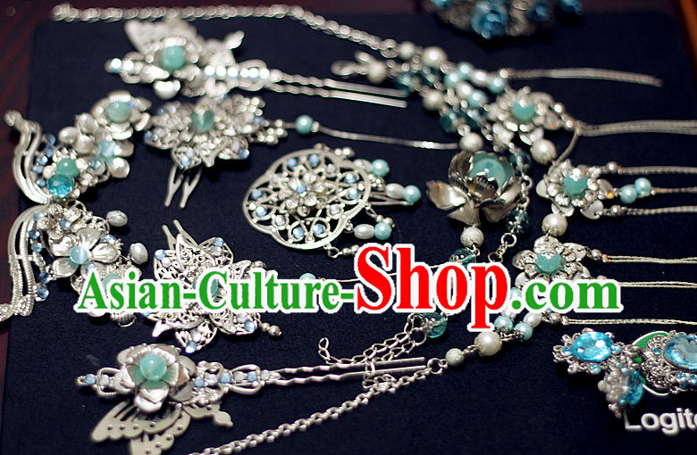 Ancient Chinese Style Hair Accessories, Earrings and Necklace Set