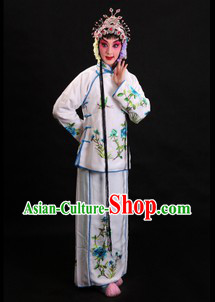 Traditional Chinese White Beijing Opera Xiao Dan Costumes