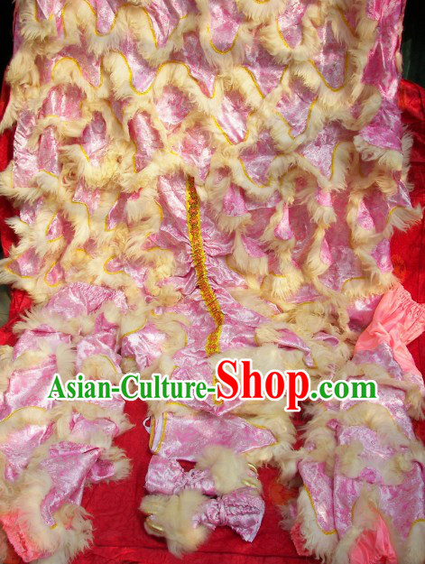 Top Quality Dragon Brocade Fabric Long Wool Chinese Lion Dance Tail Pants and Claws Covers Set