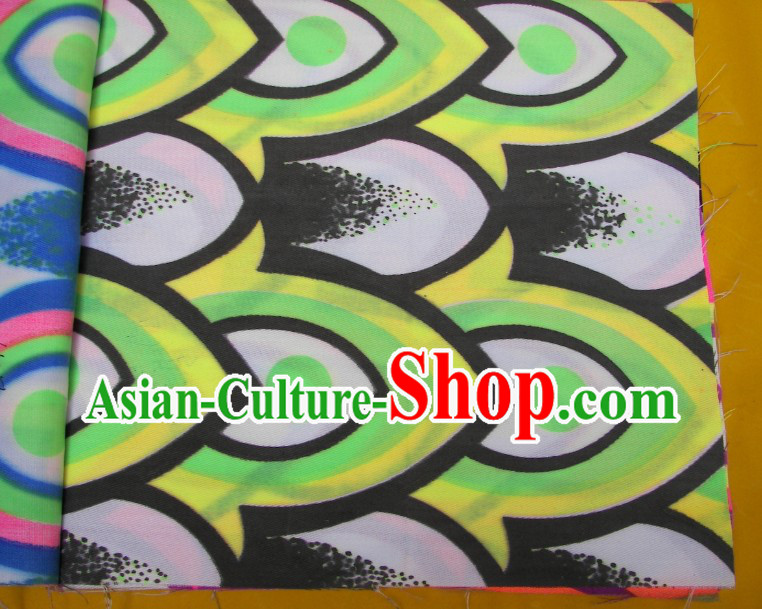 Green Yellow Black Ultra Violet Bamboo Pattern Dragon Dance Costumes Complete Set