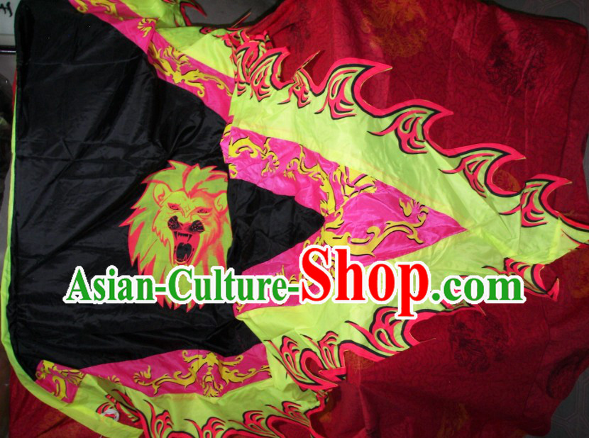 Chinese Lion Dance and Dragon Dance Performance Giant Flag Banner