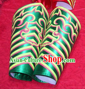 Green Professional Competiton and Performance Dragon Dancer and Lion Dance Legs Wrappings