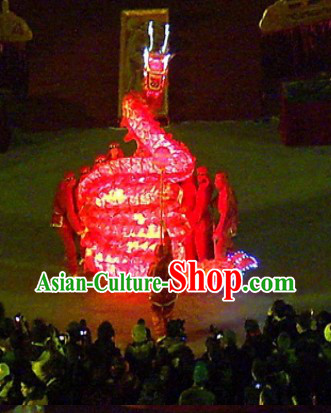 LED Electric Lights Professional Performance Dragon Dance Costumes Complete Set