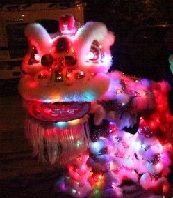 LED Lights Happy Festival Lion Dance Costumes Complete Set