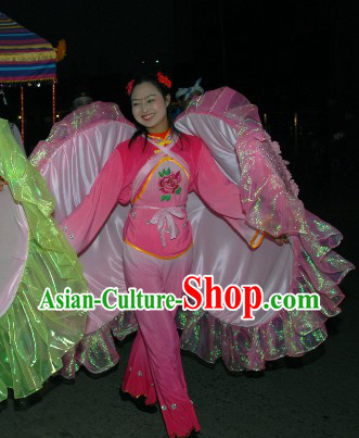 China Lunar New Year Clam Dancing Costumes Full Set