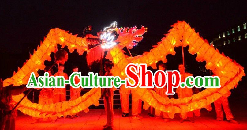 Happy Festival Celebration LED Luminous Red Dragon Dancing Costumes Complete Set