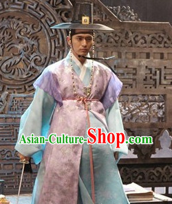 Ancient Korean Official Hanbok Clothes and Hat Complete Set