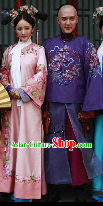 Tang Dynasty Chinese Princess and Prince Robes and Headwear Complete Sets for Adults
