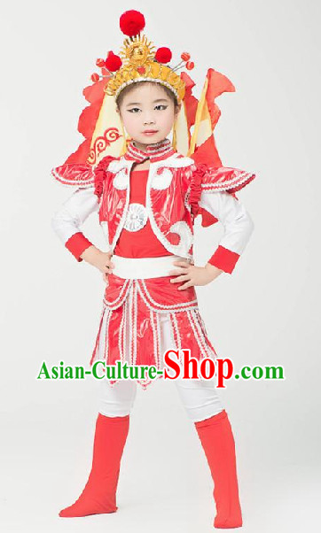 Hua Mulan Dance Costumes Complete Set for Kids