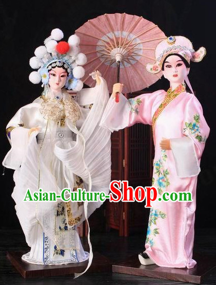 Handmade Beijing Silk Figurine Doll - Xu Xian and Bai Suzhen Love Story