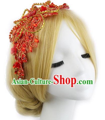 Romantic Chinese Traditional Red Headpieces