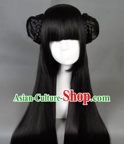 Ancient Chinese Black Long Wig