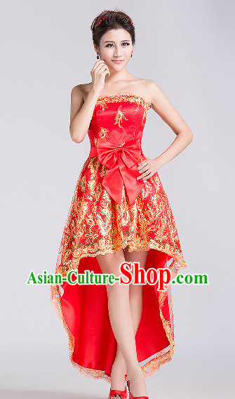 Lucky Red Wedding Dresses Complete Set for Bridal Girl